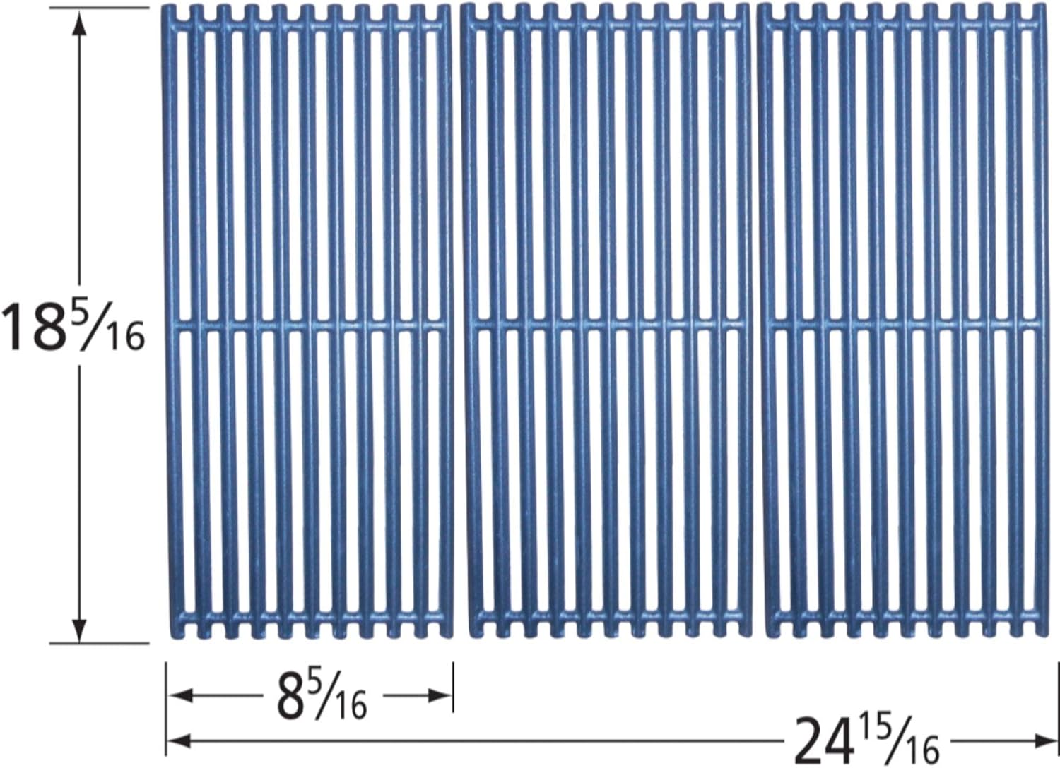 Outdoor Living and Style 3pc Matte Cast Iron Cooking Grid for Charbroil Gas Grills 24.75