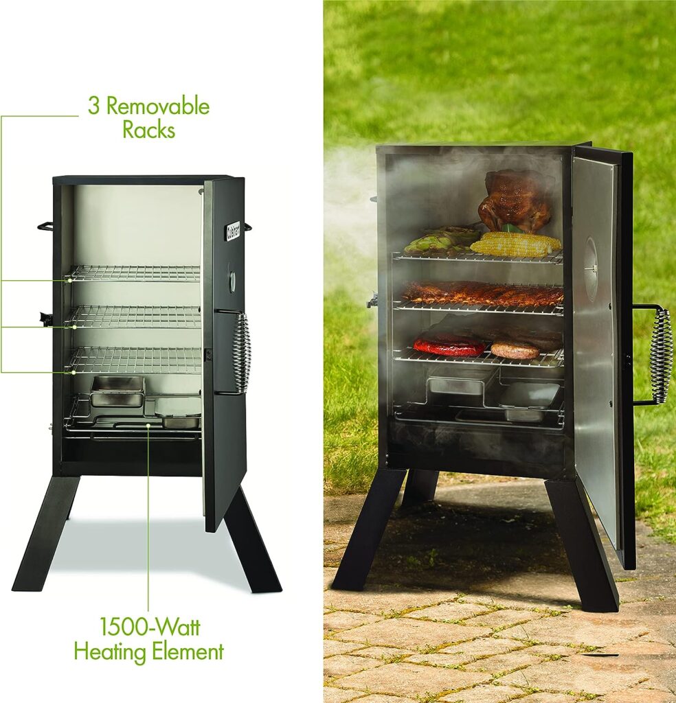 Cuisinart COS-330 Vertical Electric Smoker, Three Removable Smoking Shelves, 30, 548 sq. inches Cooking Space