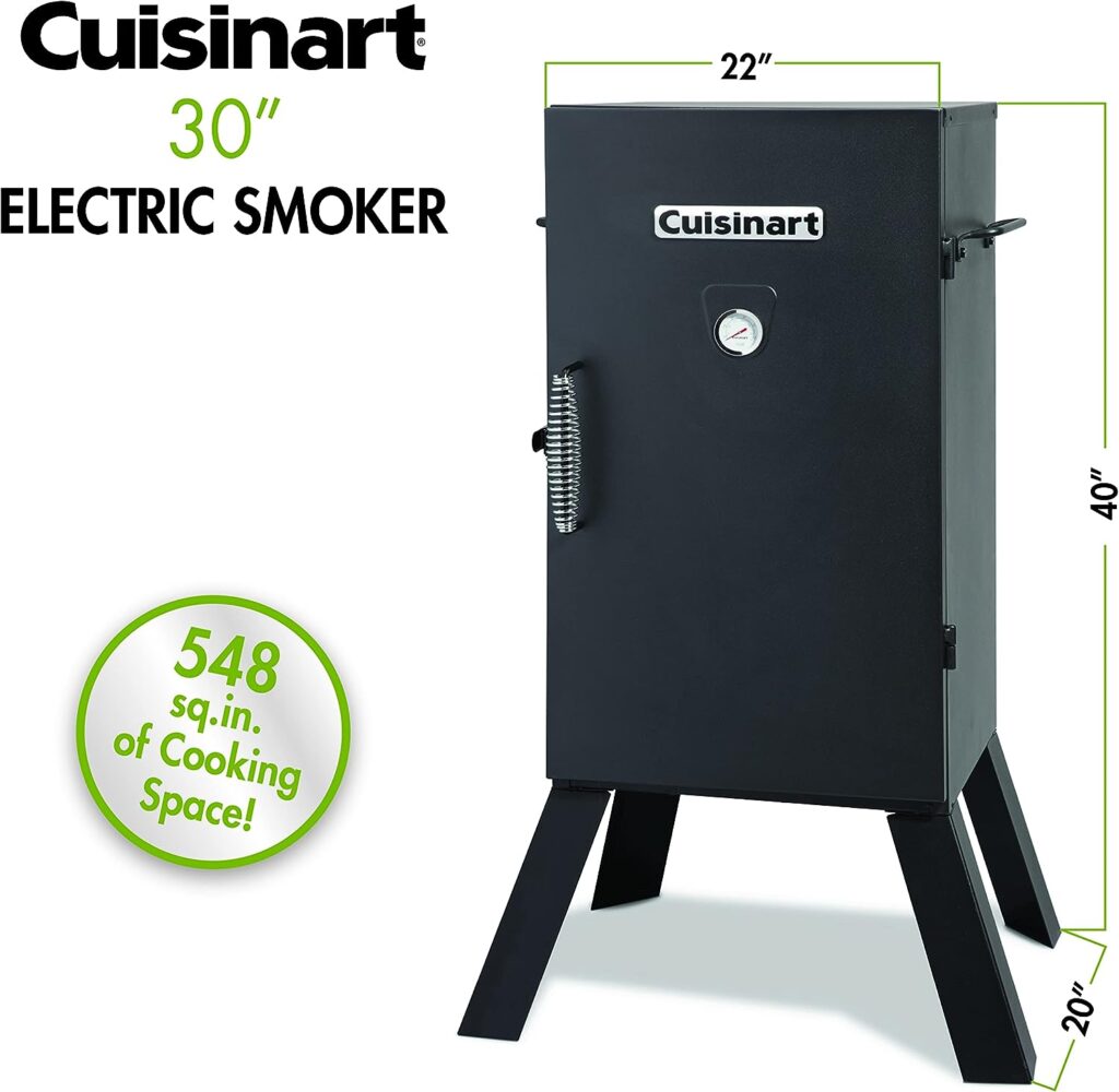 Cuisinart COS-330 Vertical Electric Smoker, Three Removable Smoking Shelves, 30, 548 sq. inches Cooking Space