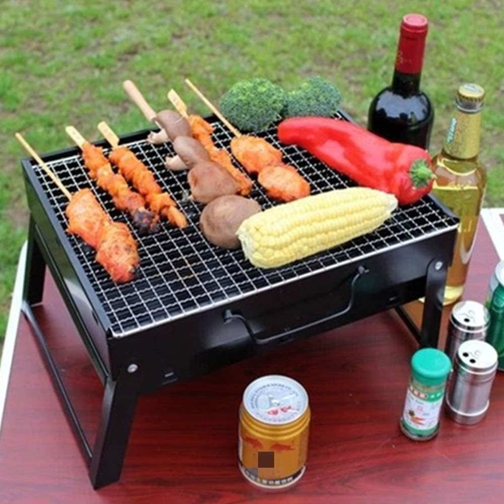 Barbecue grill Barbecue Barbecue Small BBQ Tool Camping Cooking Indoor Outdoor Picnic Patio Backyard Tailgating Steel Cooking for Steak Chicken Black Multifunction / ( Color : Black , Size : 43x29cm )