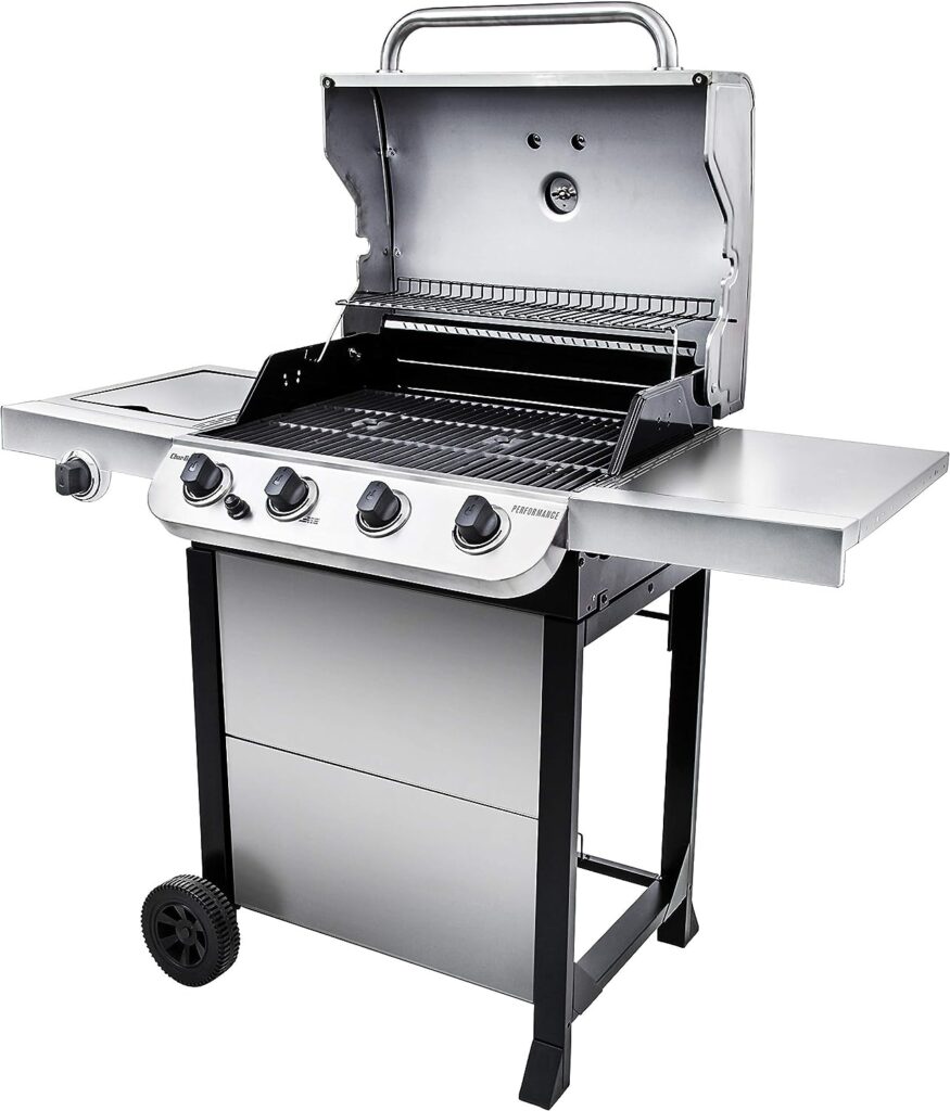 Char-Broil 463377319 Performance 4-Burner Cart Style Liquid Propane Gas Grill, Stainless Steel