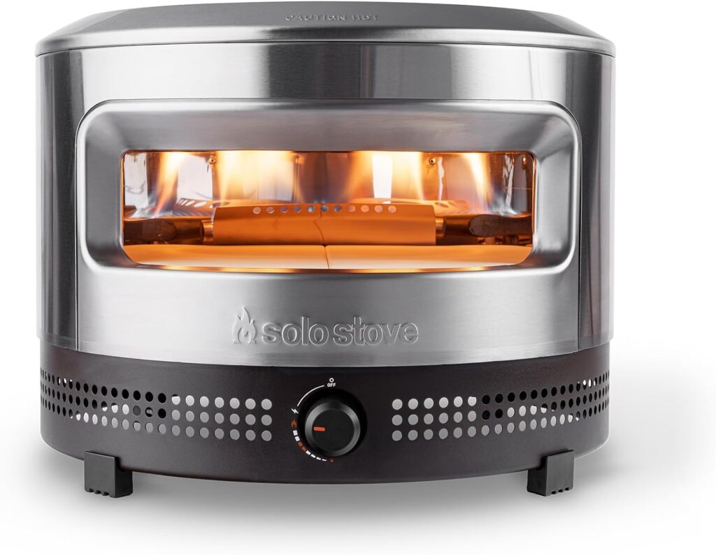 Solo Stove Pi Prime Pizza Oven Outdoor | Propane fulled, Powerful Demi-Dome Heating, Easy Bake Oven for Crispy Crust in 90 Sec, Cordierite Pizza Stone, Panoramic Opening