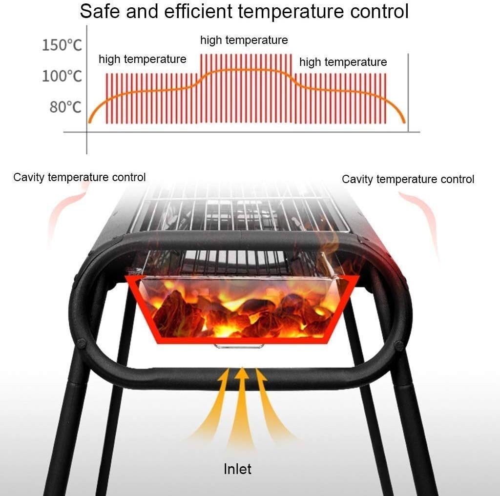 ZCxiyu Barbecue Grill Home Garden Garden Smoke Oven Stainless Steel Outdoor Folding Suitable for 58 People Thicken