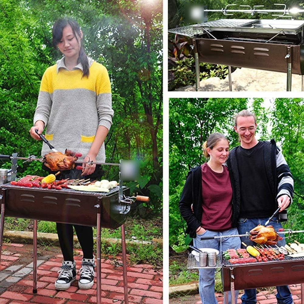 ZCxiyu Barbecue Grill Outdoor Full Set of ThickerBarbecue for More Than 5 People at Home, Outdoor Portable Stainless Steel Barbecue, 5 Speed Adjustment Function Thicken