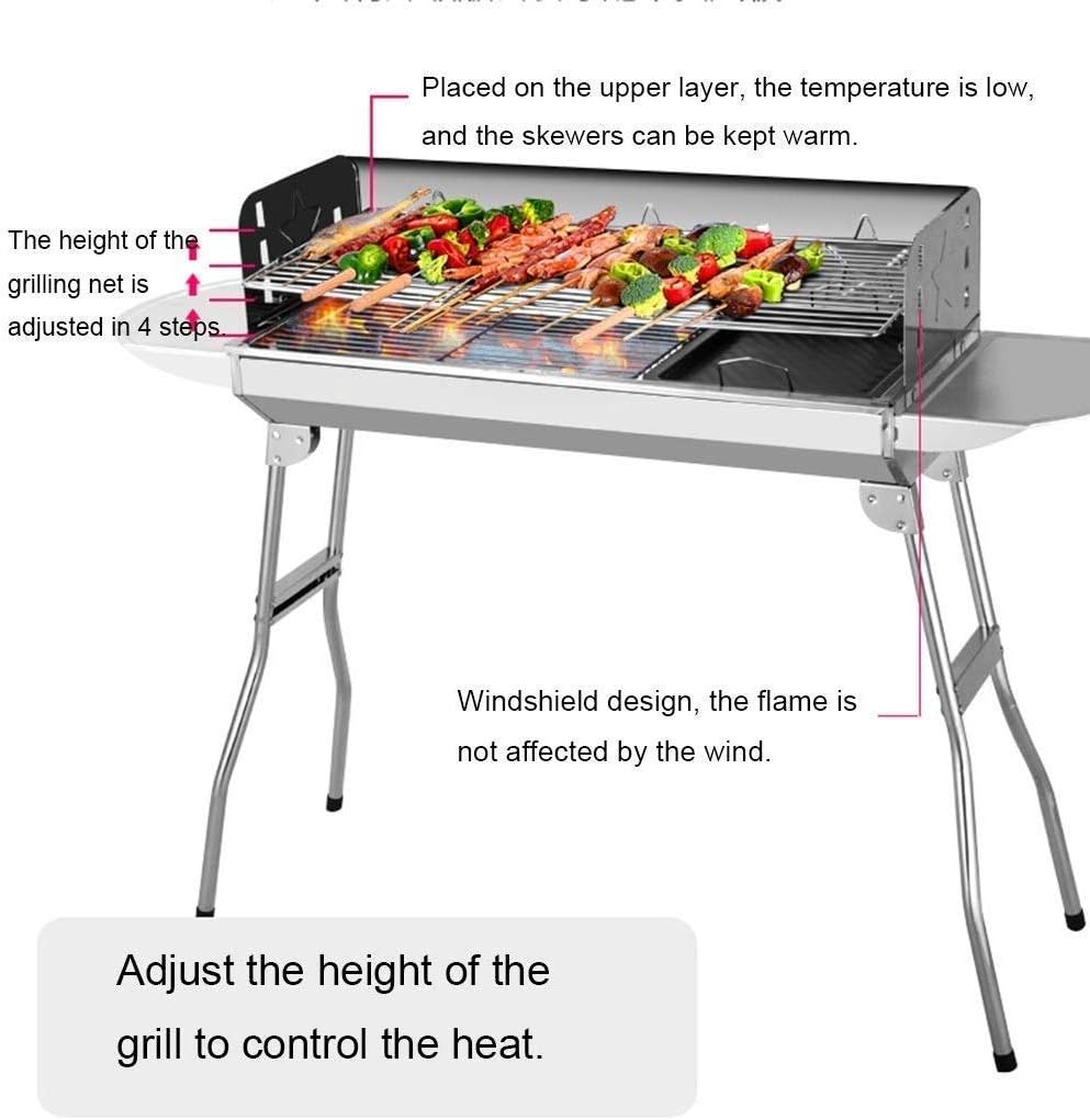 ZCxiyu Barbecue Grill Portable BBQ Foldable BBQ Tool Kits,Barbecue Smoker for Outdoor Cooking Camping Hiking Picnics Convenience