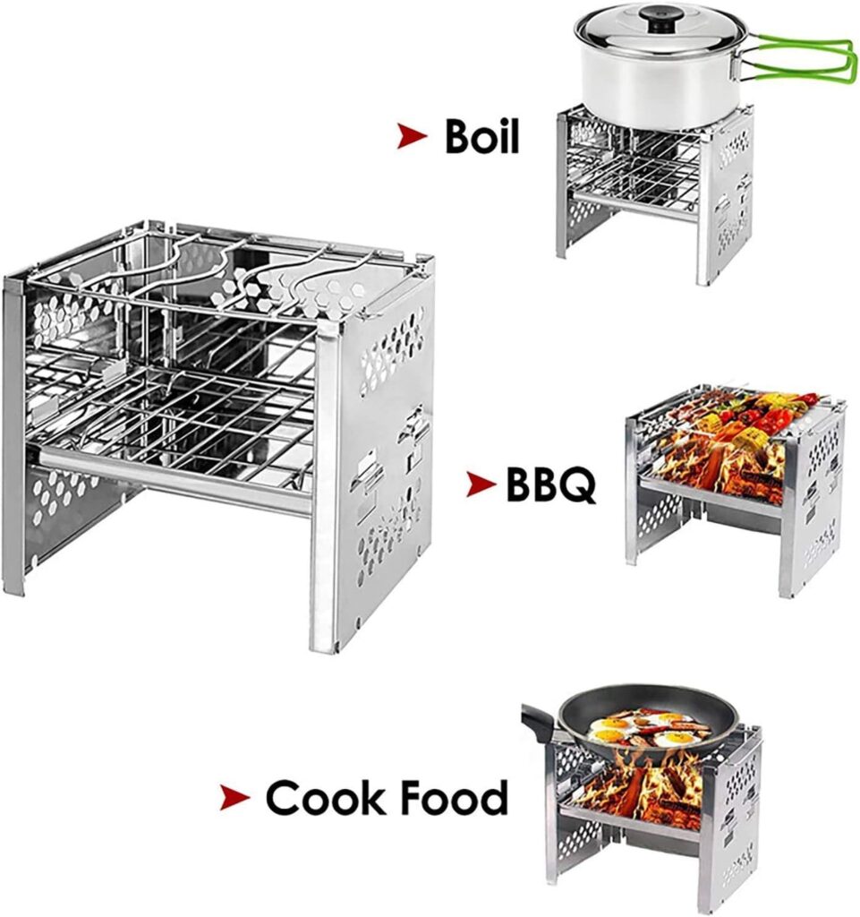 ZCxiyu Barbecue Grill Stainless Steel, Portable, Adjustable Lifting Folding Stove, Suitable for Picnics and Backyards Practical