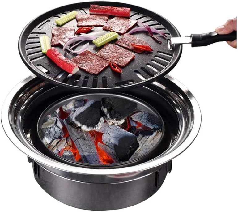 Primst Multifunctional Charcoal Barbecue Grill, Household Korean BBQ Grill, Portable Camping Grill Stove, Tabletop Smoker Grill